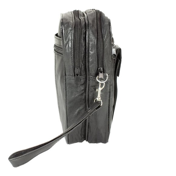 Lambskin Leather Shoulder Travel Bag Phone Organizer Bag - Picture 9 of 15